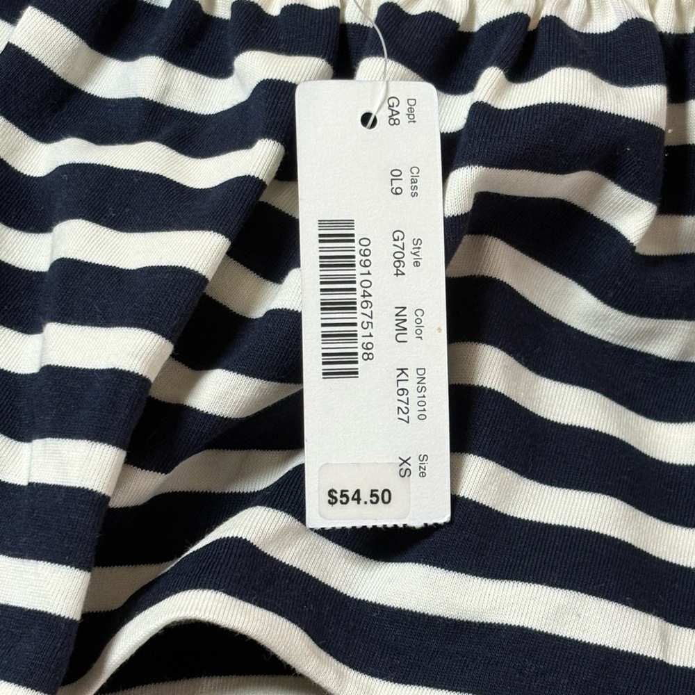 NWT (FLAWED) J. Crew One-Shoulder Ruffle Horizontal‎ Striped Top Size X-Small - Picture 3 of 11